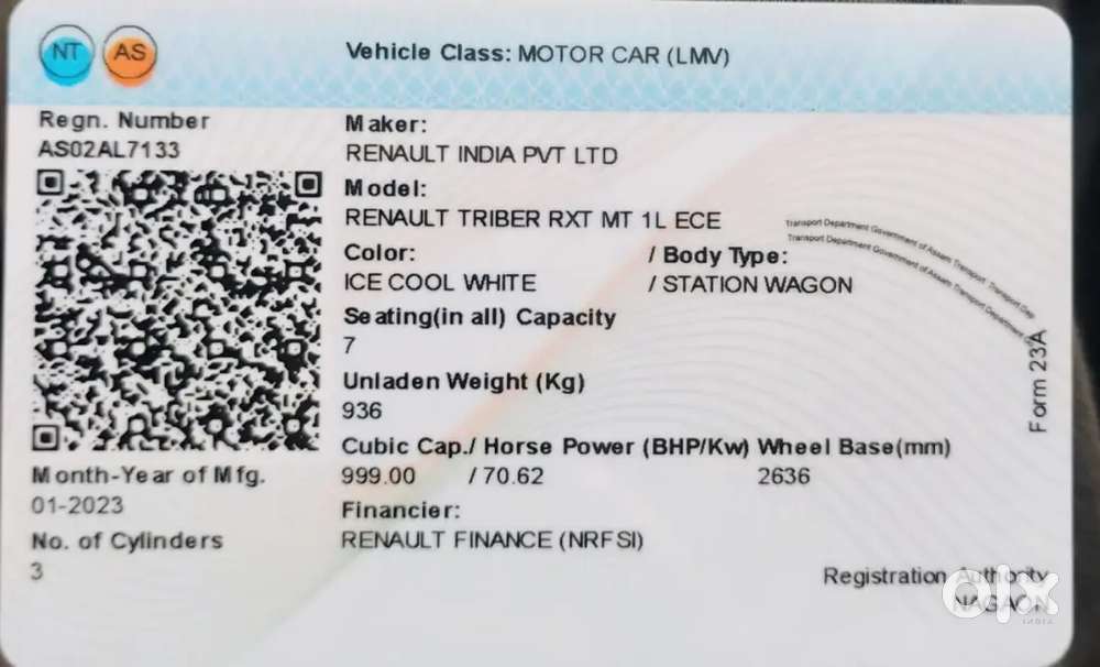 Triber Bs6.2nd Phase E20 Petrol Compliant,with Genuine Service Records