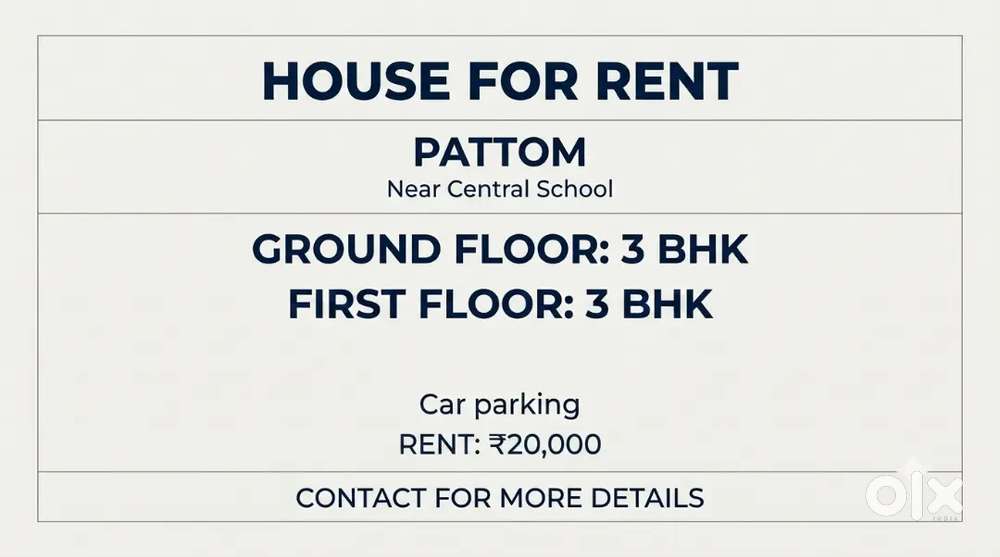 3BHK in Pattom