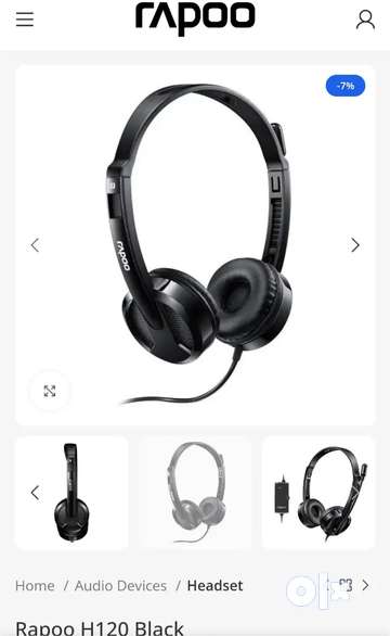 Rapoo H120 Headset Black Computer Accessories 1761269432