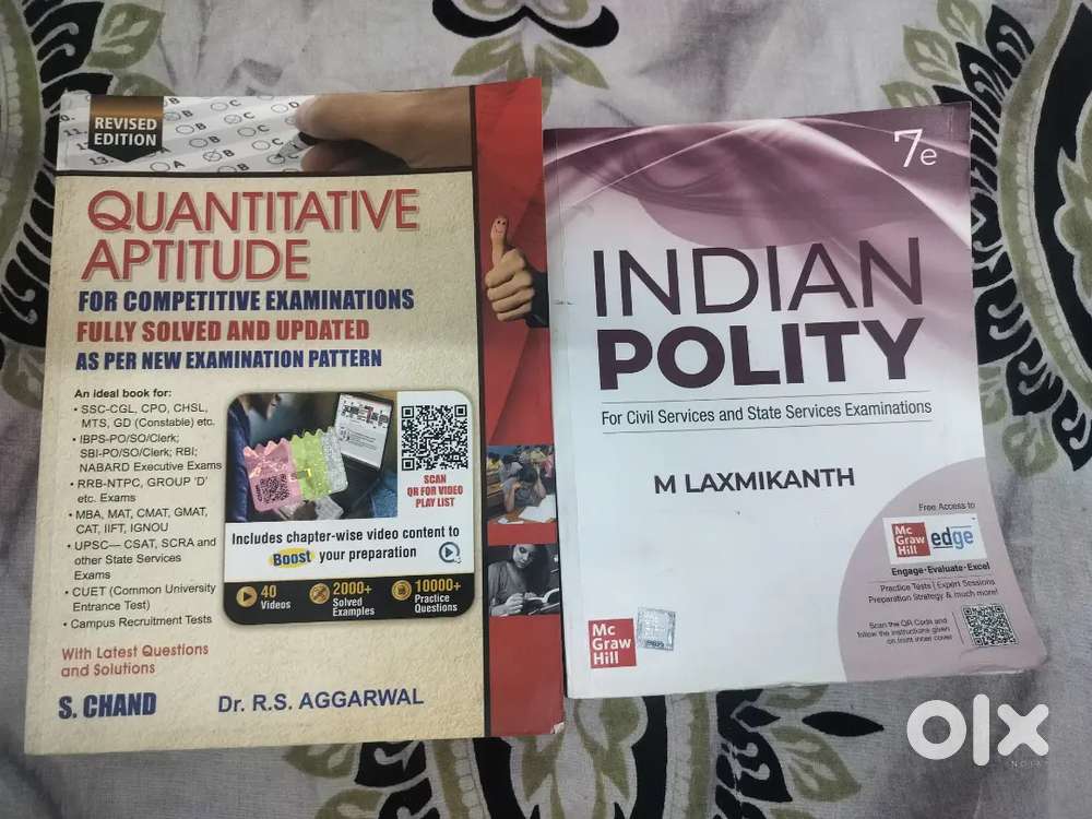 Quantative aptitude and Indian polity (upsc books)