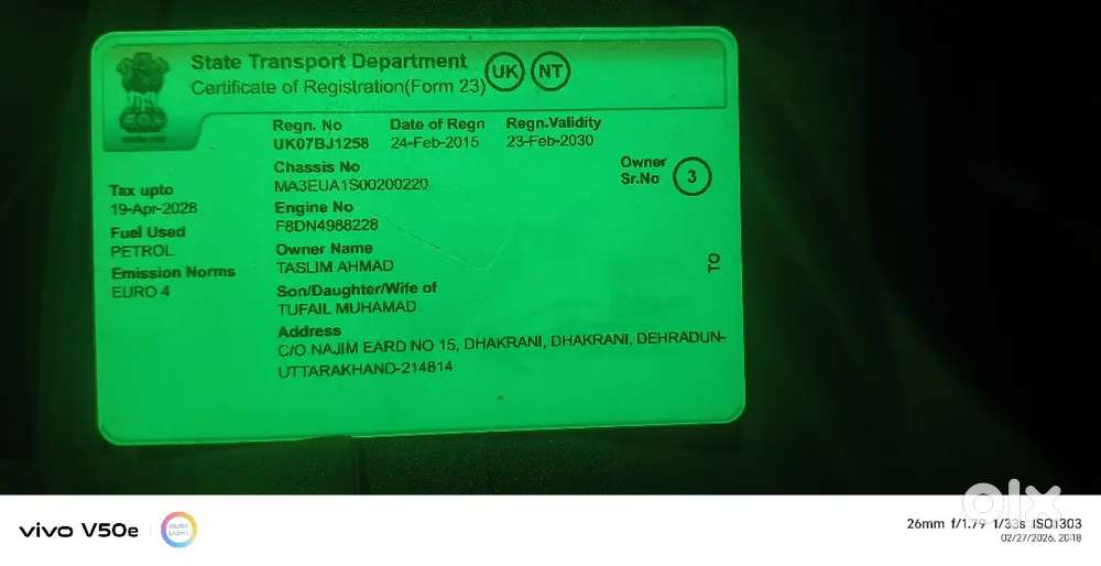 Alto 800 Lxi (uk07 No.)