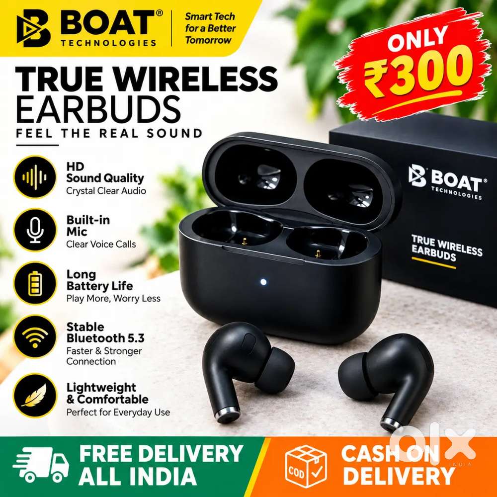 BOAT True Wireless Earbuds Bluetooth 5.3 - HD Sound, Long Battery - On