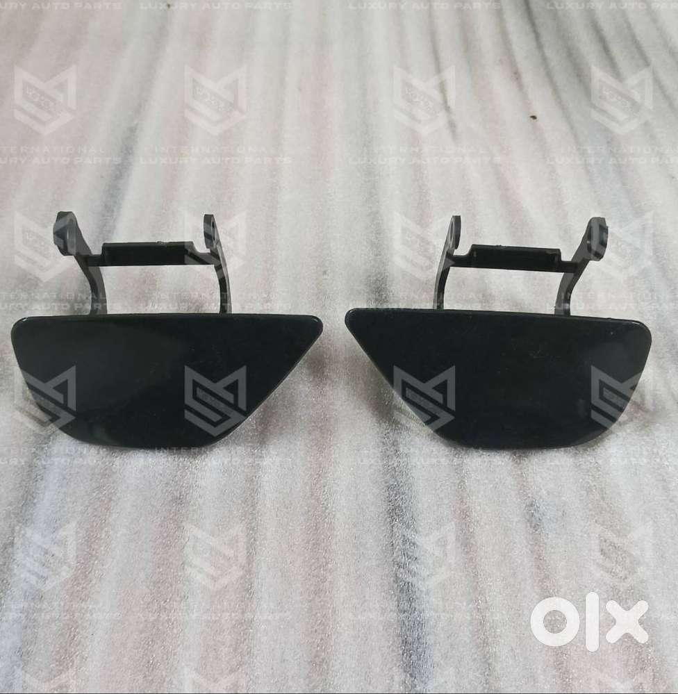2x Headlight Washer Nozzle Cover Caps – For BMW F10 F11 F18 520i 523i 530i 550i – Gray, Unfinished