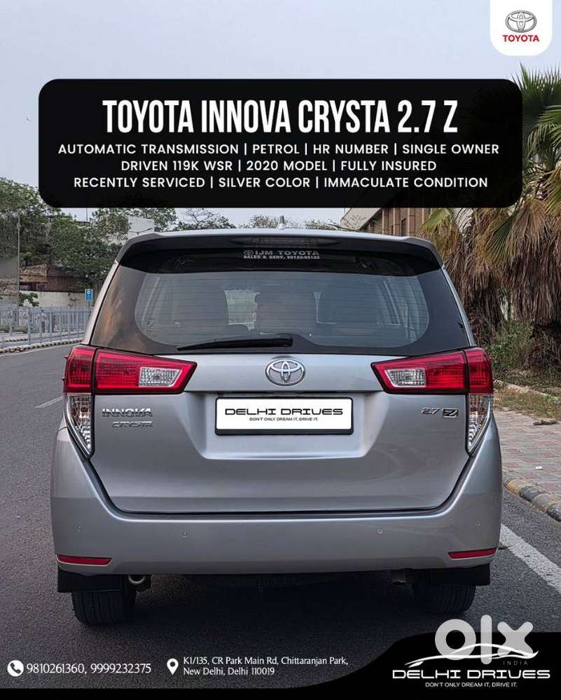 Toyota Innova Crysta 2.7 Zx At, 2020, Petrol