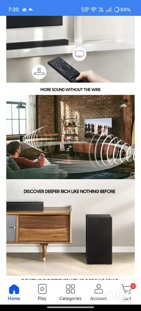 Samsung A550xl sound bar
