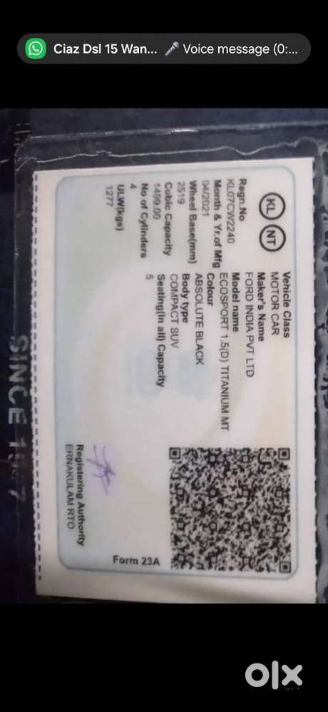 Ford Ecosport 1.5 Diesel Titanium, 2021, Diesel