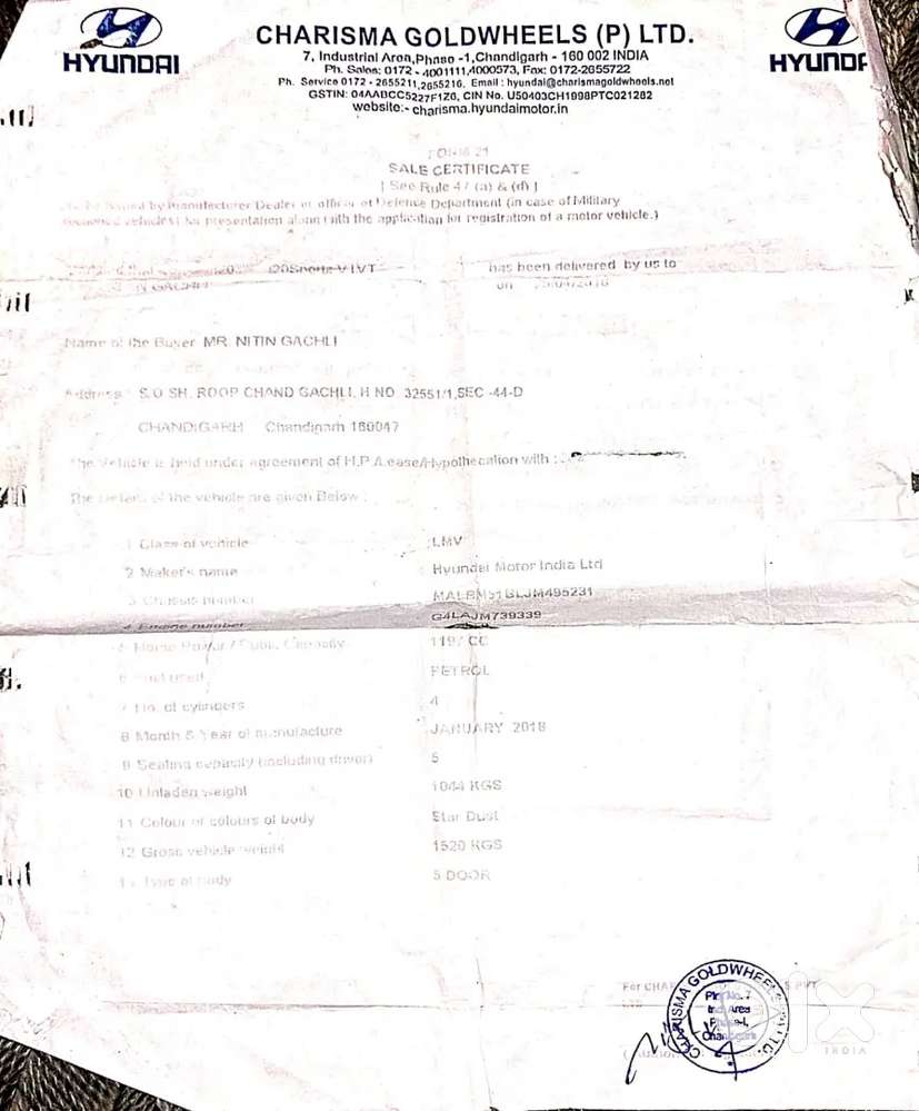 Hyundai Elite I20 Sportz 2018 Petrol Manual