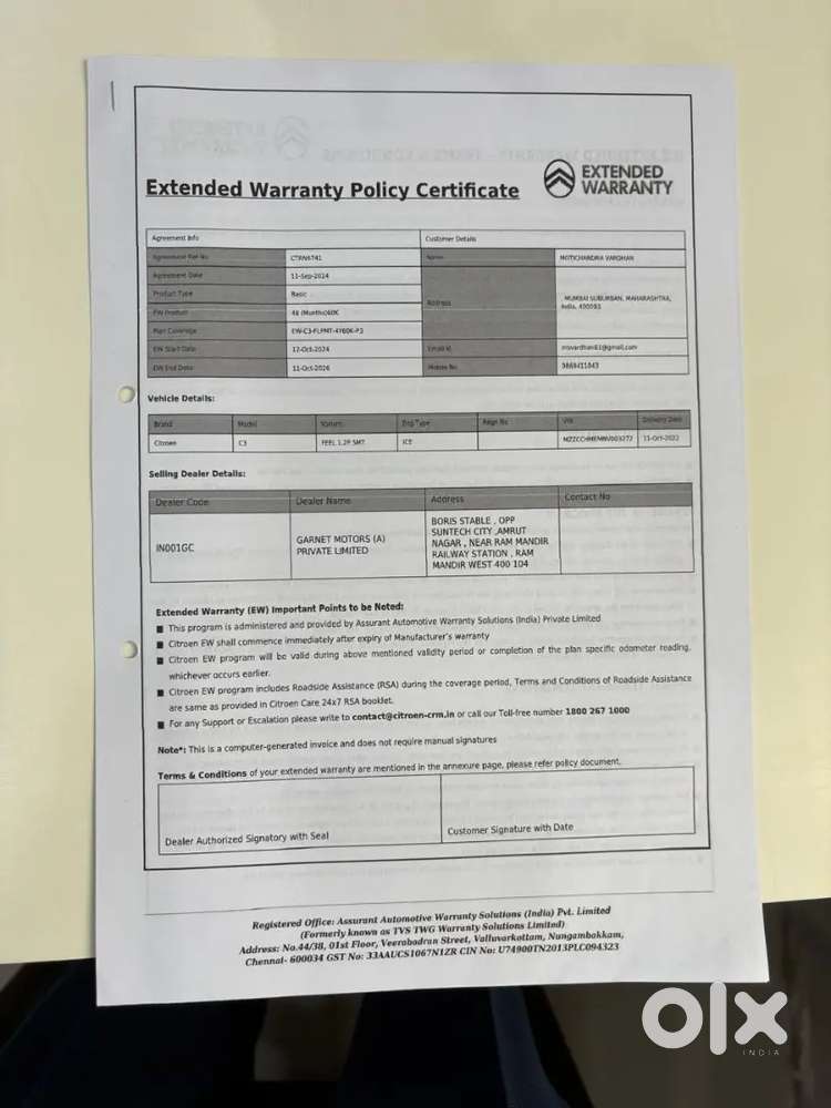 Citroen C3 2022 Petrol 20000 Km Driven