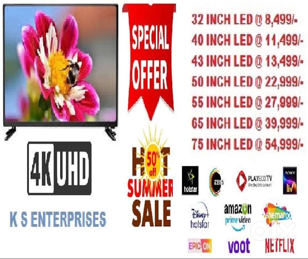 55 INCH LED TV @ 27999/- only with Bluetooth,inbuilt voice command
