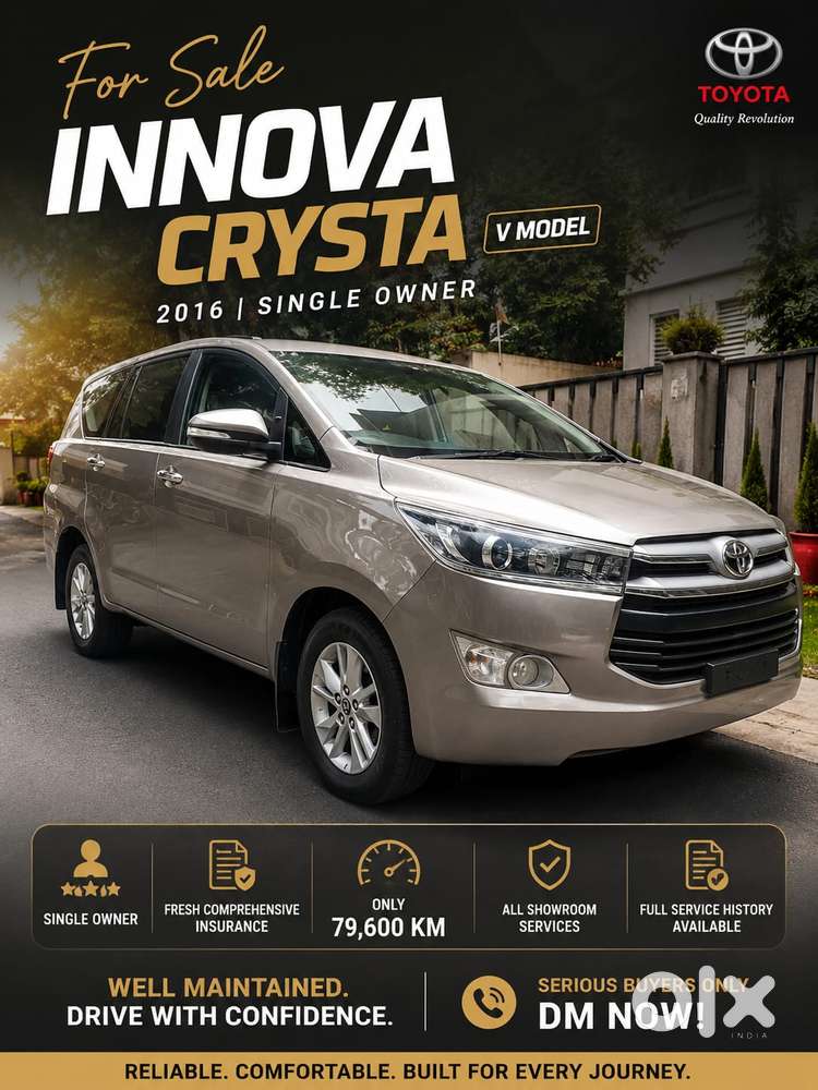 Toyota Innova Crysta 2.4 VX MT, 2016, Diesel