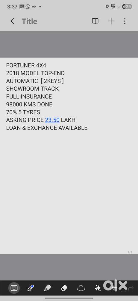 Toyota Fortuner 2011-2016 4x4 At, 2018, Diesel