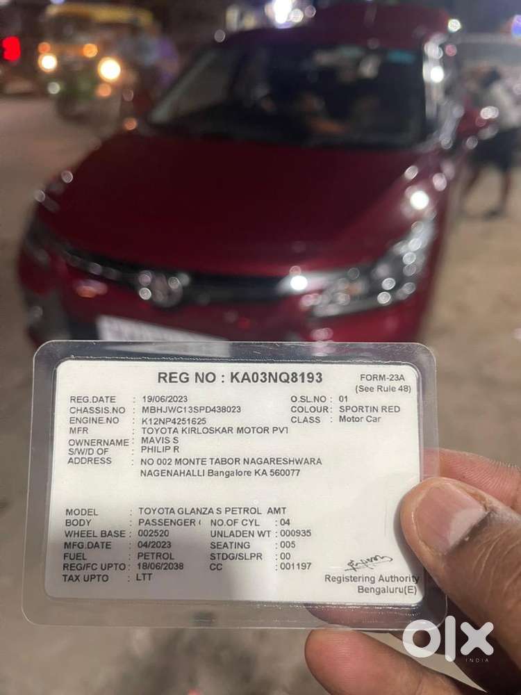 Toyota Glanza Automatic Single Owner 2023 Petrol 32500 Km Driven