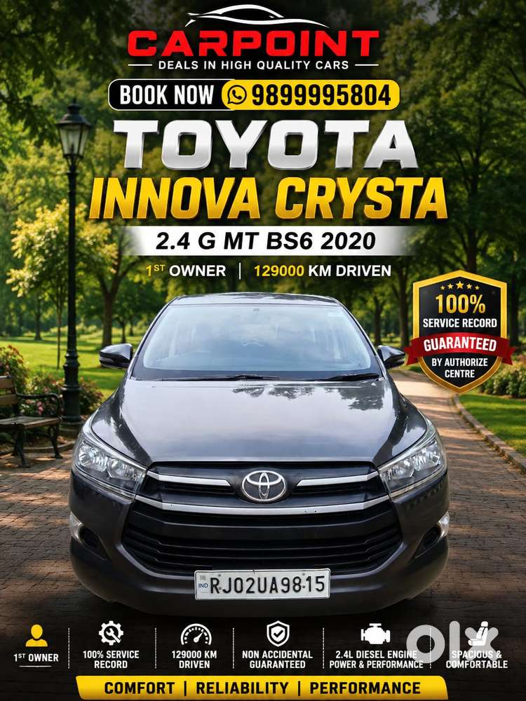 Toyota Innova Crysta 2.4 G Mt 7 Str, 2020, Diesel