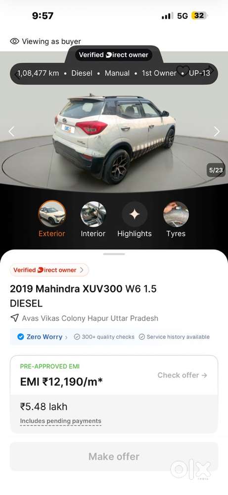 Mahindra Xuv300 2019 Diesel Well Maintained