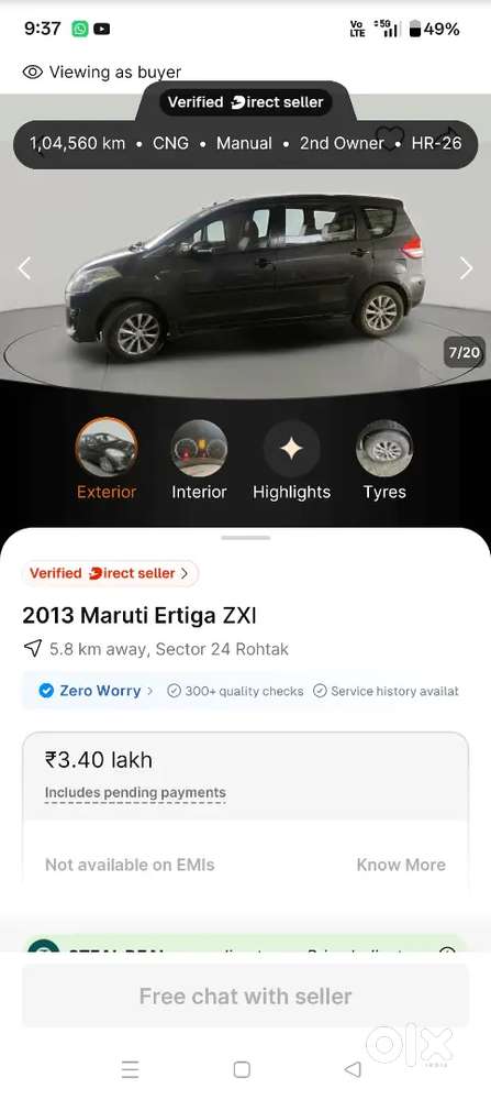 Maruti Suzuki Ertiga 2013 Petrol 106000 Km Driven
