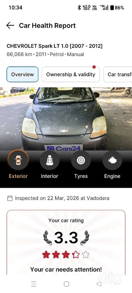 Chevrolet Spark 2011 Petrol 66000 Km Driven