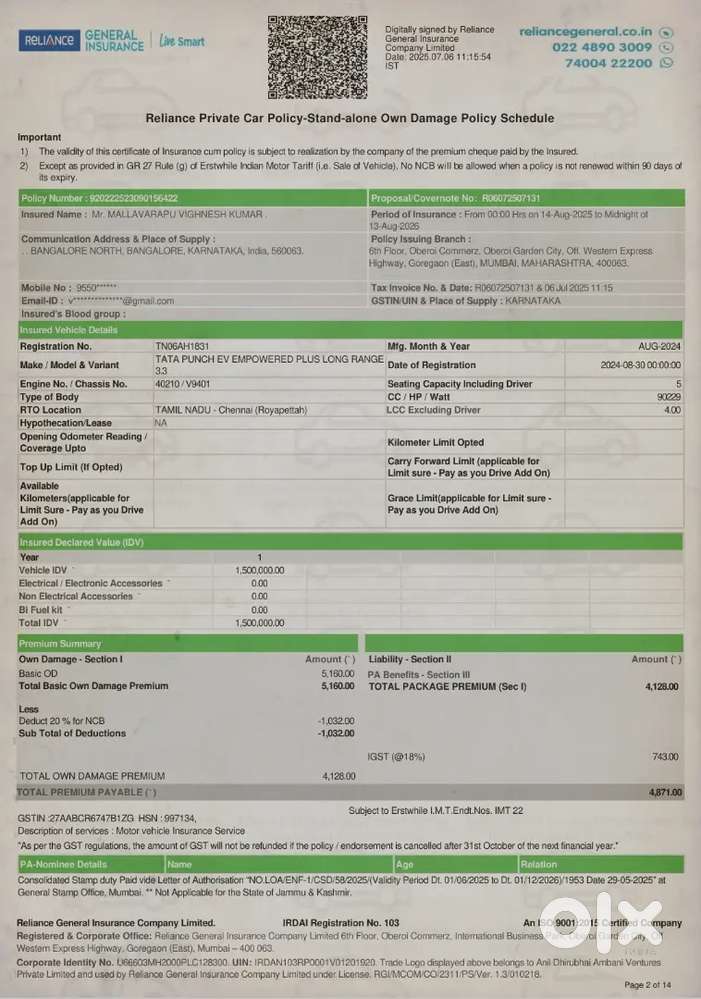 Tata Punch Ev 2024 Electric Well Maintainedalongfullyextended Warranty