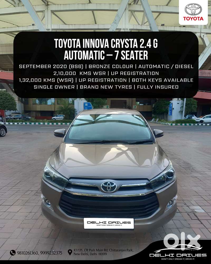 Toyota Innova Crysta [2020-ongoing] 2.4 Gx At 7 Str, 2020, Diesel