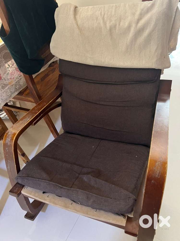 Comfortable Wooden Rocking Chair with Cushions – Home Centre