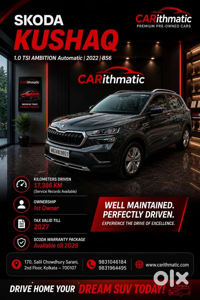 Skoda Kushaq 1.0 Tsi Ambition At, 2022, Petrol