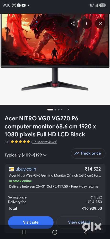 Acer NITRO VG0 Monitor 144hz