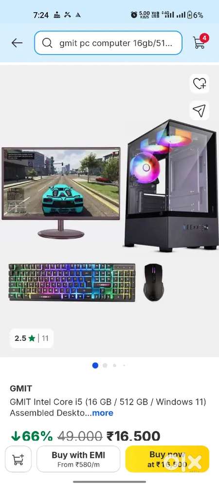Desktop computer ( sell pack / use bhi nhi kira huaa h  / flipkart par