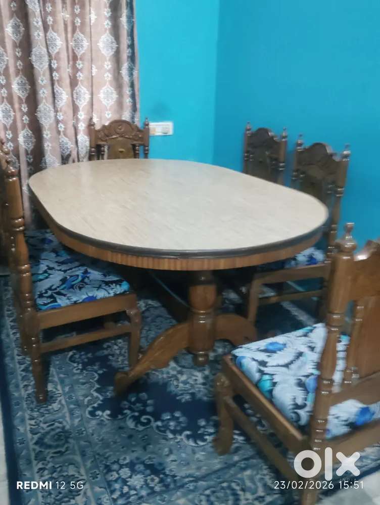 Seasame wooden 6 seater dining table