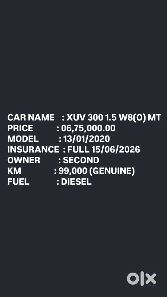 Mahindra Xuv300 W8 Option Diesel, 2020, Diesel