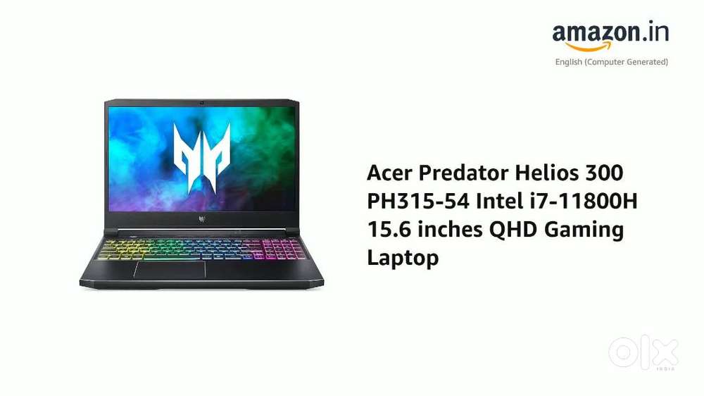 Acer Predator Helios 300 – i7 11th Gen RTX 3060 165Hz 16GB RAM