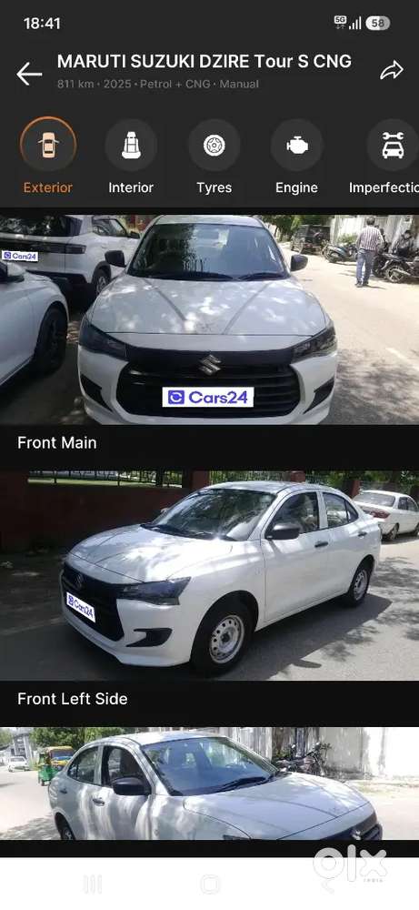 8 Month Old Fresh 820 Km Driven Dzire Tour S Cng