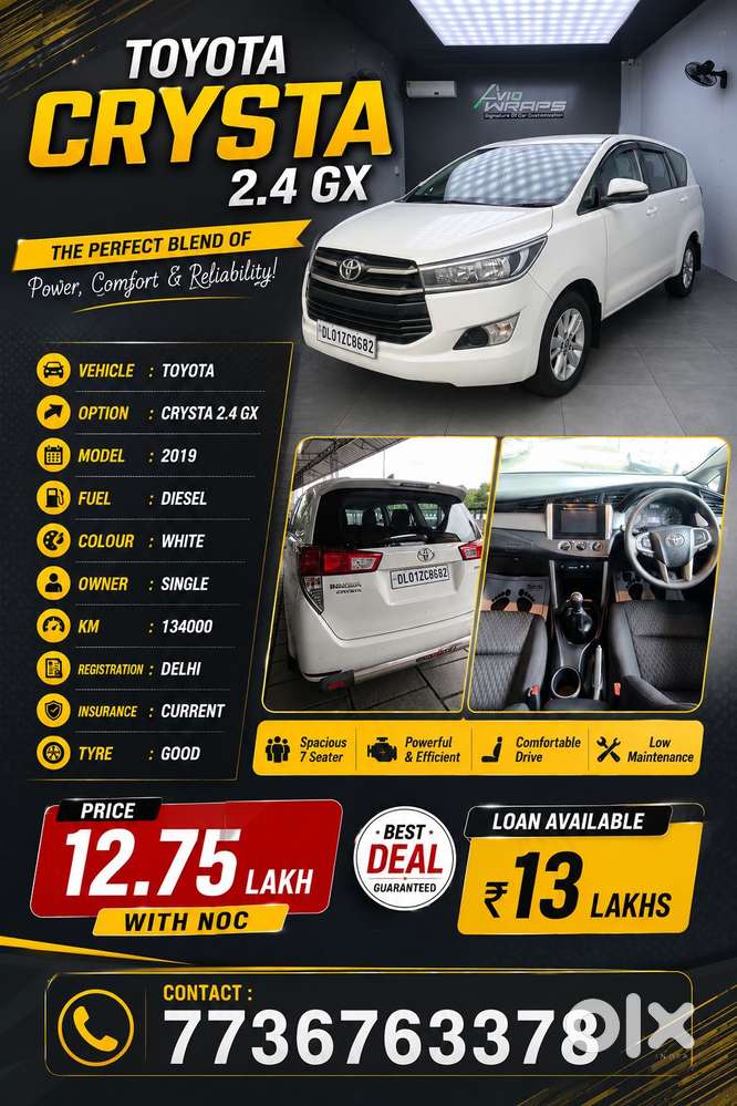Toyota Innova Crysta 2.4 Gx Mt, 2019, Diesel