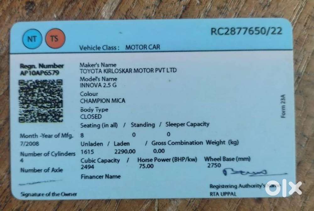 Toyota Innova 2.5 G (diesel) 8 Seater, 2008, Diesel