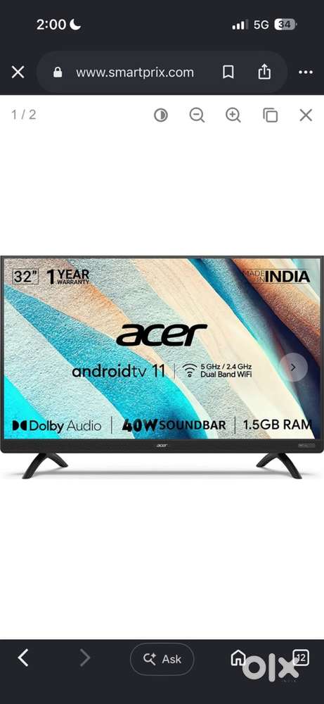 Acer s series 40 watt soundbar android tv