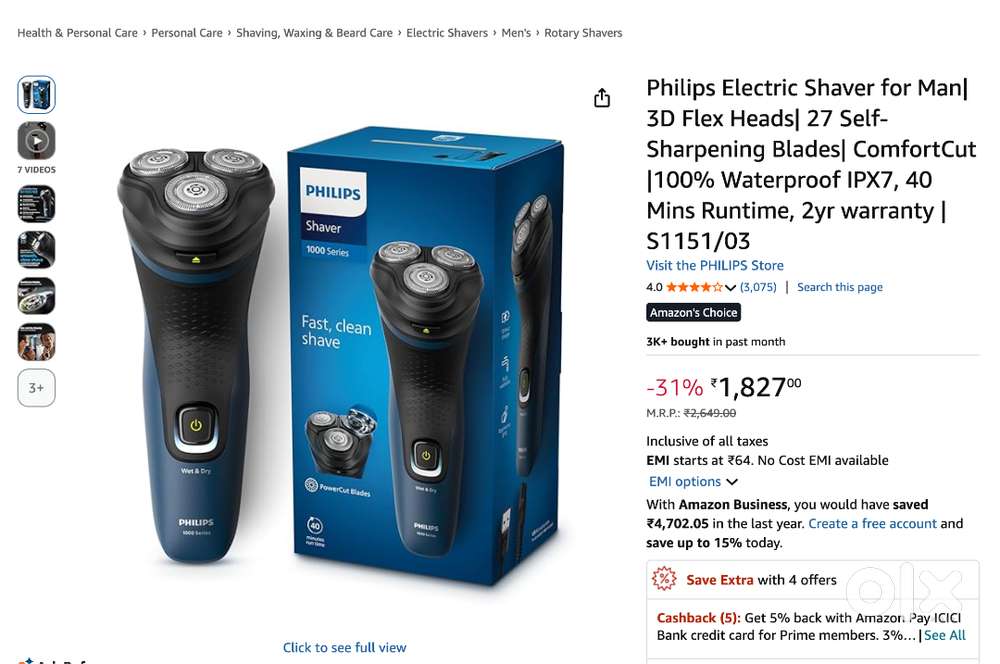 Philips electric shver