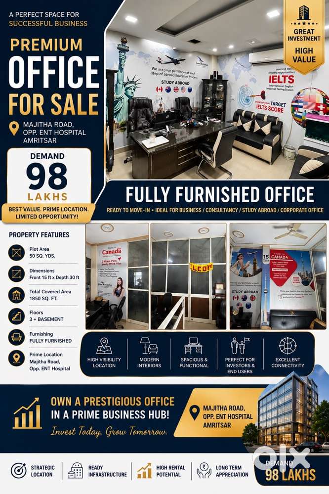 Fully Furnished Commercial Office for Sale  Majitha Road