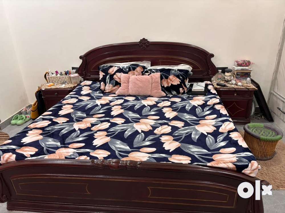 Olx wooden bed online