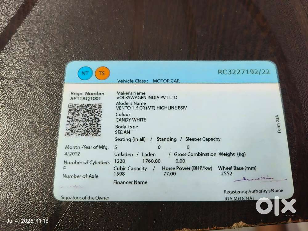 Volkswagen Vento Diesel Highline, 2012, Diesel
