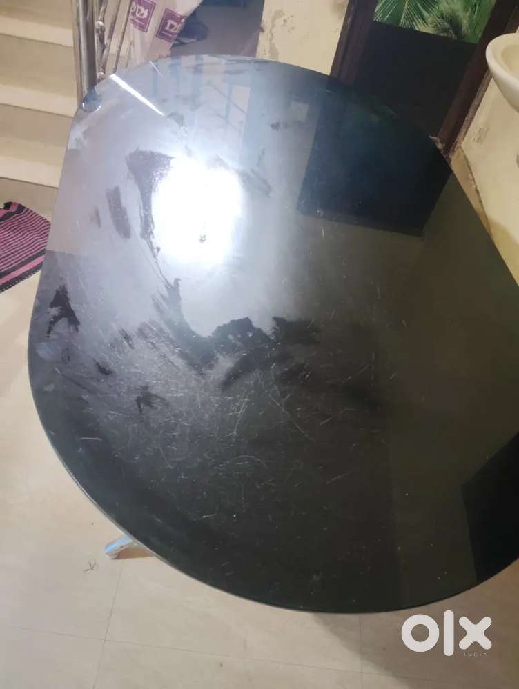 It is dinning table with glass
