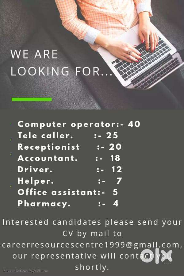 Urgent Need 05-Office Assistant, 45-Computer Operator, 06-Driver etc.