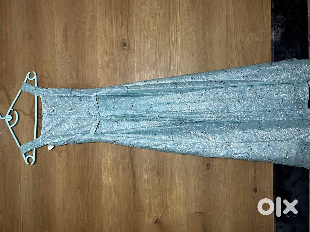 Sparkling Mint Blue Glitter Holographic Sequin Maxi Dress - Kids in  undefined, - 1844091938