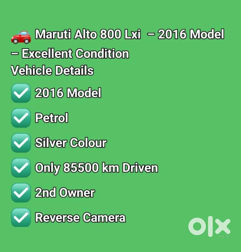 Maruti Suzuki Alto 800 2016 Petrol Well Maintained