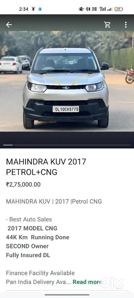 Mahindra Kuv 2017 Model Petrol With Cng Fetted