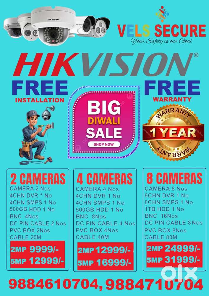 MEGA DIWALI        DISCOUNT  SALE  2MP HIKVISION   DVR AND  CA
