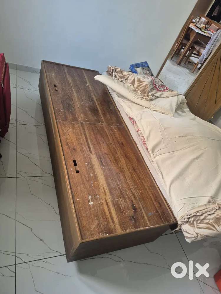 Wooden Bed with storage
