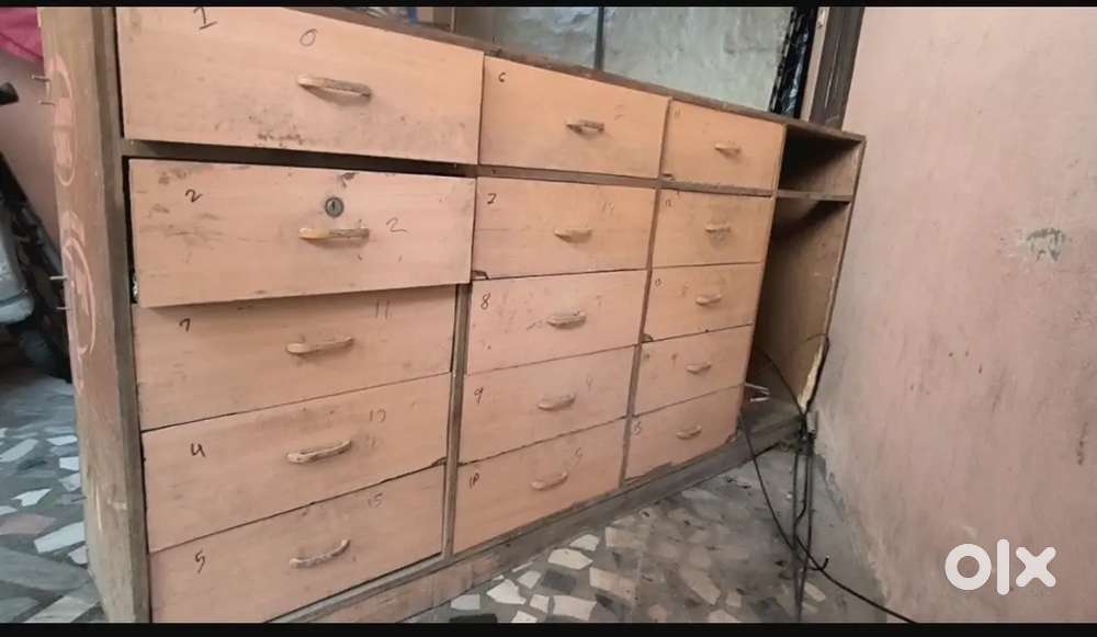 Wooden Storage Cabinet with Multiple Drawers & Shelves