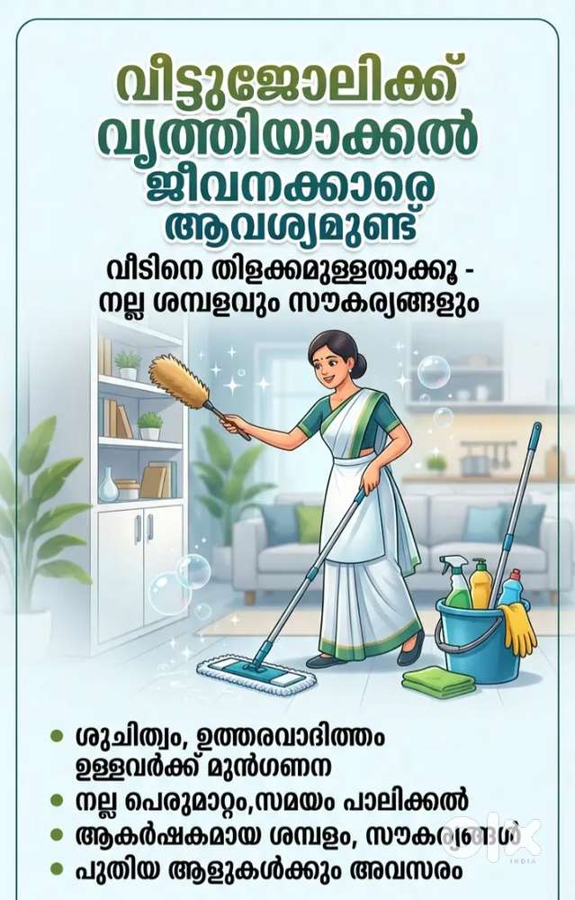 Household Cleaning Staff Service Wanted