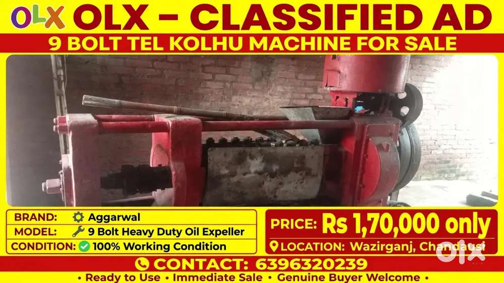 9 bolt kolhu Agrawal Chandausi ka hai