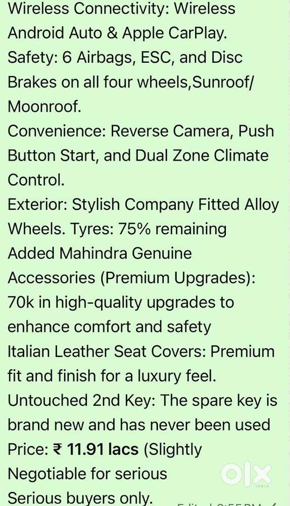 Mahindra Xuv 3xo 2024 Diesel Well Maintained