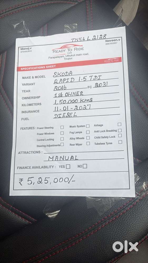 Skoda Rapid 1.6 Tdi Active, 2016, Diesel
