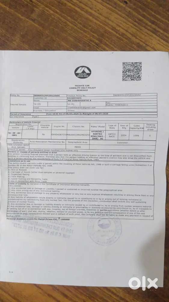 Hundai Xing Good Condition    Ac Good Working  Tyre Condition 80/